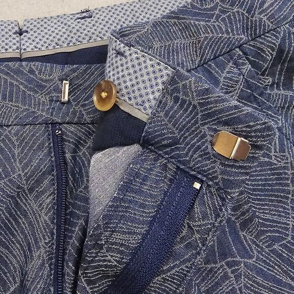 Bonobos Pants Mens Size 33 x 30 Slim Fit Blue Tropical Leaf Print Limited - Picture 10 of 16